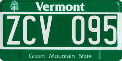 VT license plate ZCV095