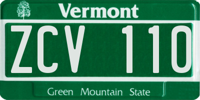VT license plate ZCV110