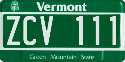 VT license plate ZCV111