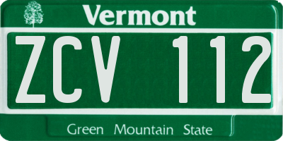 VT license plate ZCV112