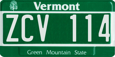 VT license plate ZCV114
