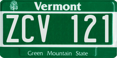 VT license plate ZCV121