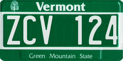 VT license plate ZCV124