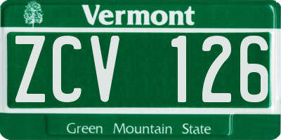 VT license plate ZCV126