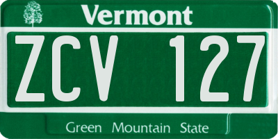 VT license plate ZCV127