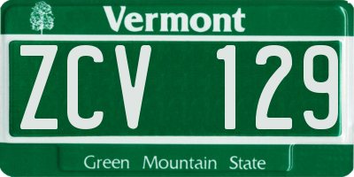 VT license plate ZCV129