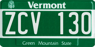 VT license plate ZCV130