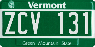 VT license plate ZCV131