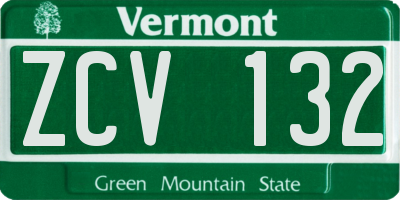 VT license plate ZCV132