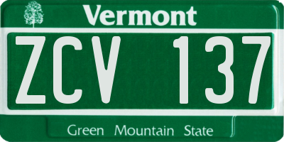 VT license plate ZCV137