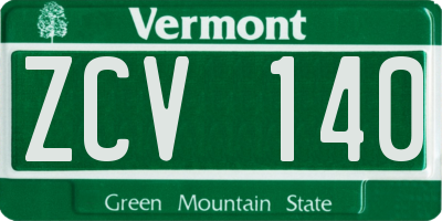 VT license plate ZCV140