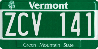 VT license plate ZCV141