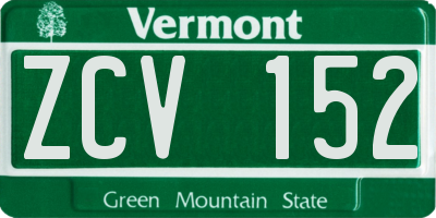VT license plate ZCV152