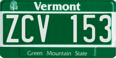 VT license plate ZCV153