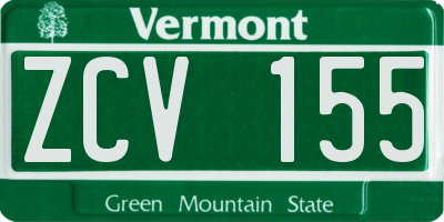 VT license plate ZCV155