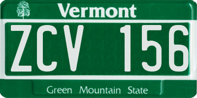 VT license plate ZCV156
