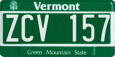 VT license plate ZCV157