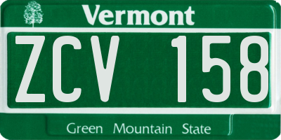 VT license plate ZCV158