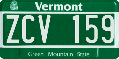 VT license plate ZCV159