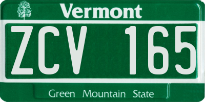 VT license plate ZCV165