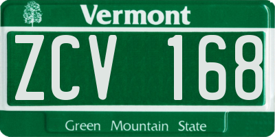 VT license plate ZCV168