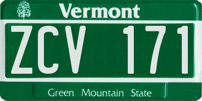 VT license plate ZCV171