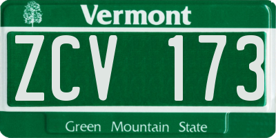 VT license plate ZCV173