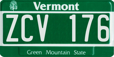 VT license plate ZCV176