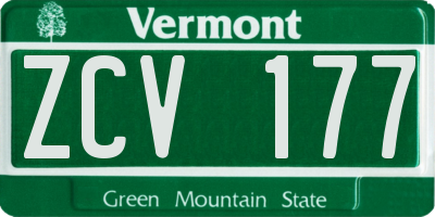 VT license plate ZCV177