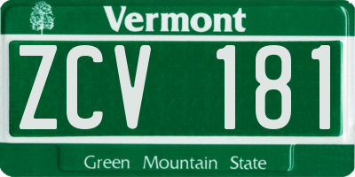 VT license plate ZCV181