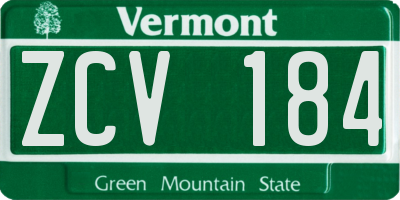 VT license plate ZCV184