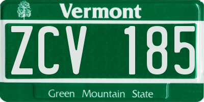 VT license plate ZCV185