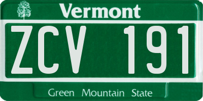 VT license plate ZCV191