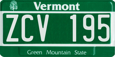 VT license plate ZCV195