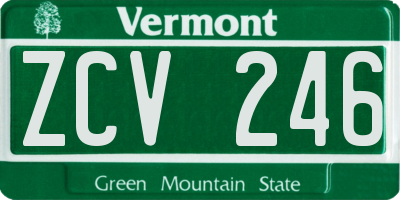 VT license plate ZCV246
