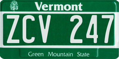 VT license plate ZCV247