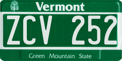 VT license plate ZCV252
