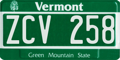 VT license plate ZCV258