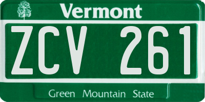 VT license plate ZCV261