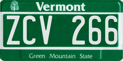 VT license plate ZCV266