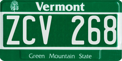 VT license plate ZCV268