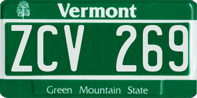 VT license plate ZCV269