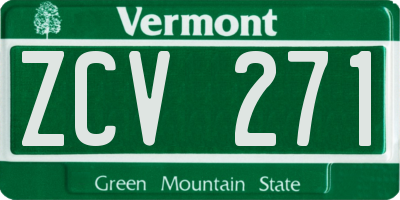 VT license plate ZCV271