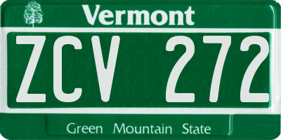 VT license plate ZCV272