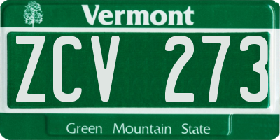 VT license plate ZCV273