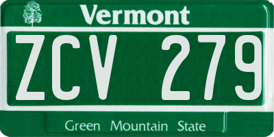 VT license plate ZCV279