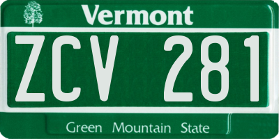 VT license plate ZCV281