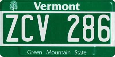 VT license plate ZCV286