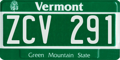 VT license plate ZCV291