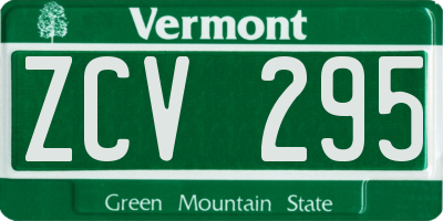 VT license plate ZCV295